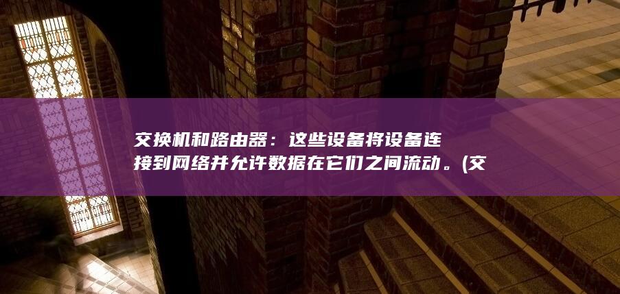 交换机和路由器：这些设备将设备连接到网络并允许数据在它们之间流动。 (交换机和路由器的区别)